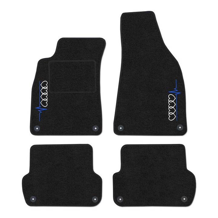 Covorase auto Lasota set, pentru AUDI A4 B6 (2000-2004) Negru, 2x editie AUDI