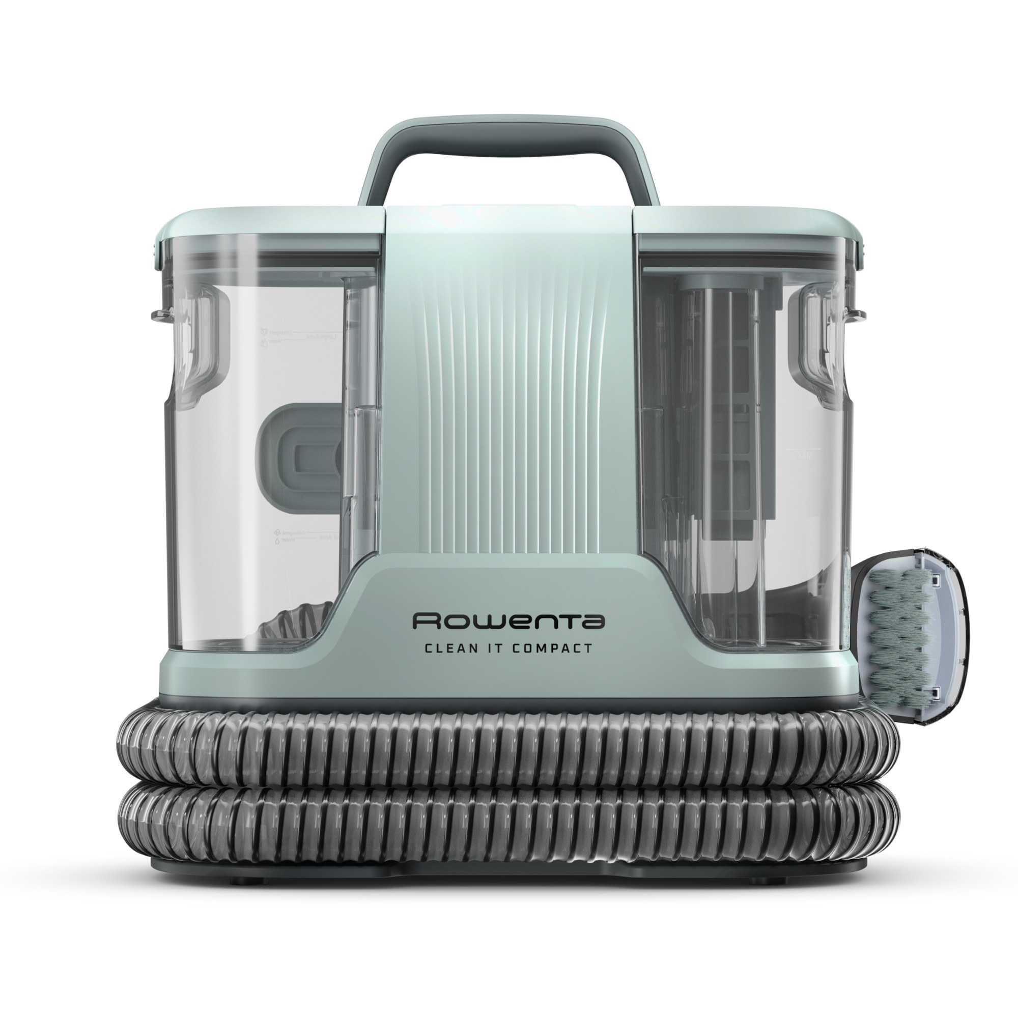 Aspirator cu spalare Rowenta Clean IT Compact IN3020F0, 400 W, functie autocuratare, rezervor apa & detergent 1.4L, rezervor apa murdara 0.85L, accesoriu spatii inguste, detergent inclus, albastru