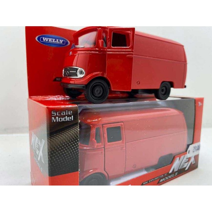 Macheta metal Mercedes Benz L319 panel van, rosu