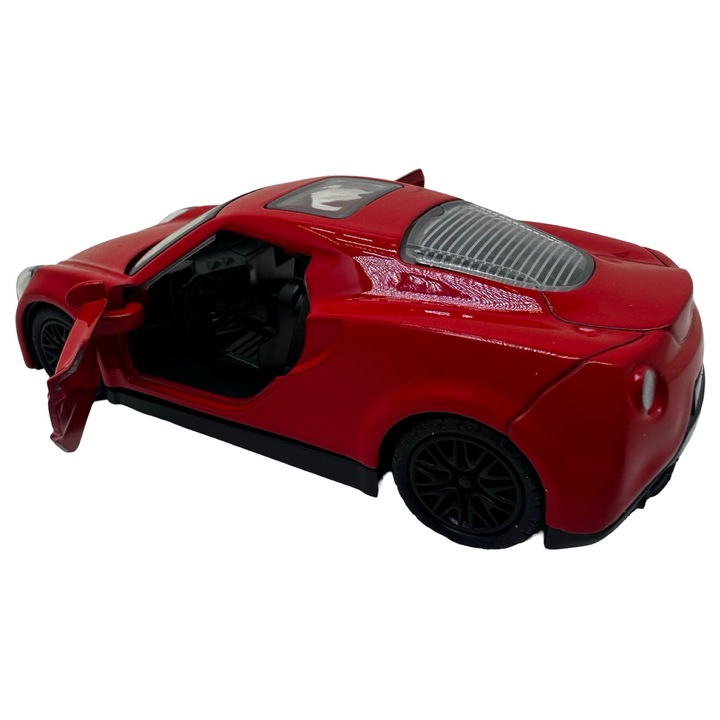 Macheta metal Alfa Romeo rosie 1/36 sunete si lumina