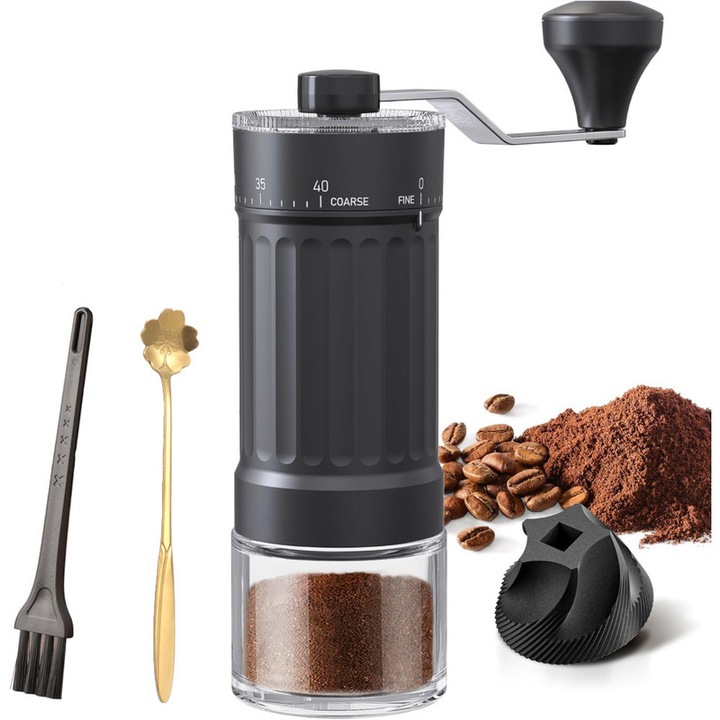 Ръчна кафемелачка Ronyes, керамична, черна, разглобяема