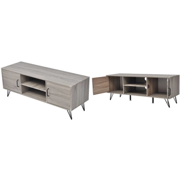 Comoda TV, gri, 120x40x45 cm