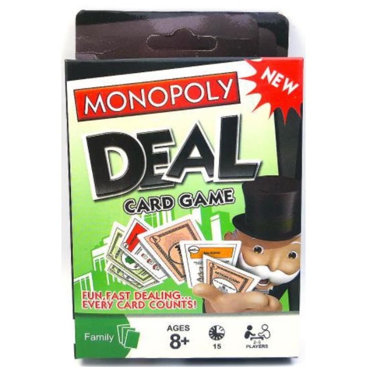 Társasjáték, Monopoly, Deal Monopoly, kártyakészlet, többszínű