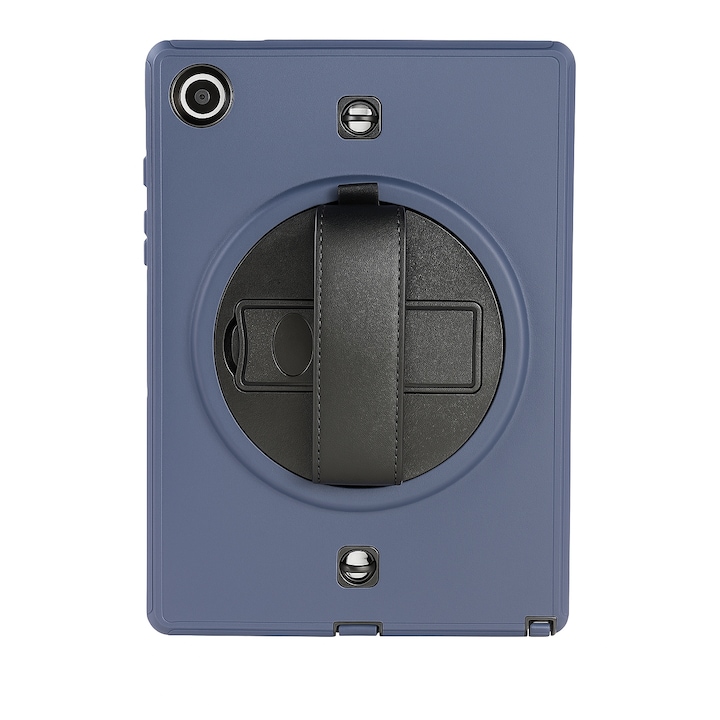 Husa protectie tableta spate pentru copii, compatibila cu Samsung Galaxy TAB A7 x 10.4, TAB A8 x 10.5 inch, cu suport-inel, protectie ecran culoare Navy