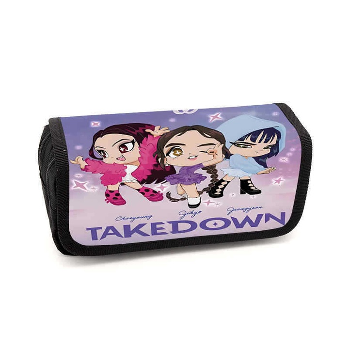 Kpop Witcher Girls Oxford tolltartó cipzárral, tartós, 22x10x5cm