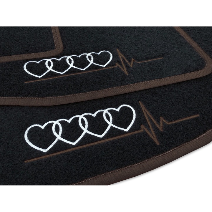 Covorase auto set, Lasota, pentru AUDI A4 B8 (2007-2015), negru, velur, grosime 0,5 cm