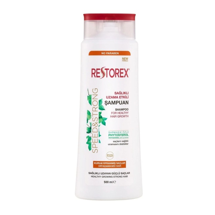 Sampon Restorex Healthy Growth, set 2 x 500 ml, pentru toate tipurile de par, unisex, hidratant si revitalizant