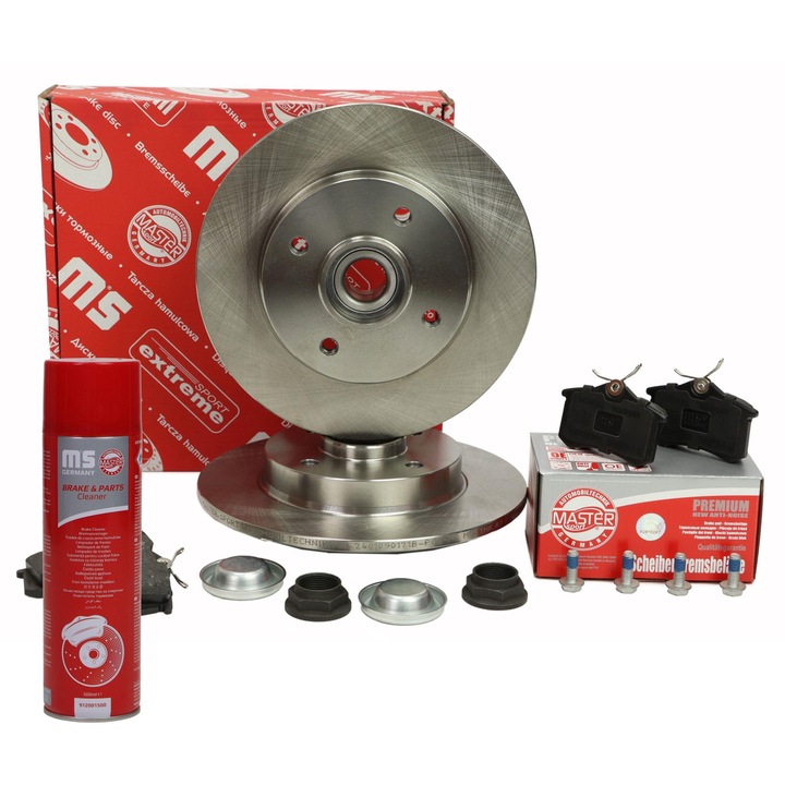 Master Sport Germany hátsó féktárcsa és fékbetét készlet csapággyal, 249x73.2mm