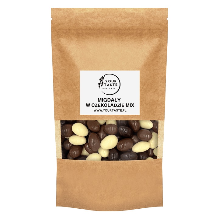 Migdale in ciocolata mix, Your Taste, 500g, ciocolata alba, ciocolata neagra, ciocolata cu lapte