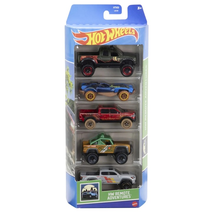 Set 5 masini hot wheels cu design hw remote adventures