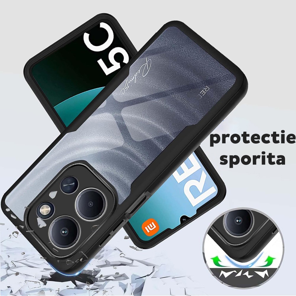 Husa pentru Xiaomi Redmi 15C 4G / Redmi 15C 5G DaDen® ColorVerse 360, Antisoc, Protectie completa spate-ecran, Negru