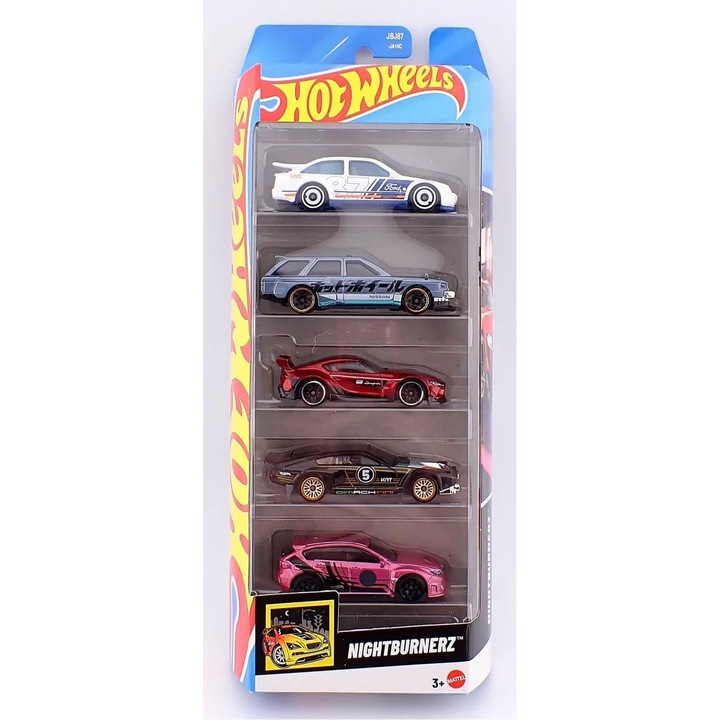 Set 5 masini hot wheels nightburnerz
