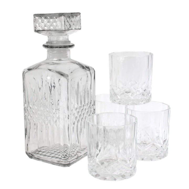 Set Decantor si Pahare Whisky COOK CONCEPT, 4x pahare 200 ml, 1x decantor 930 ml, transparent