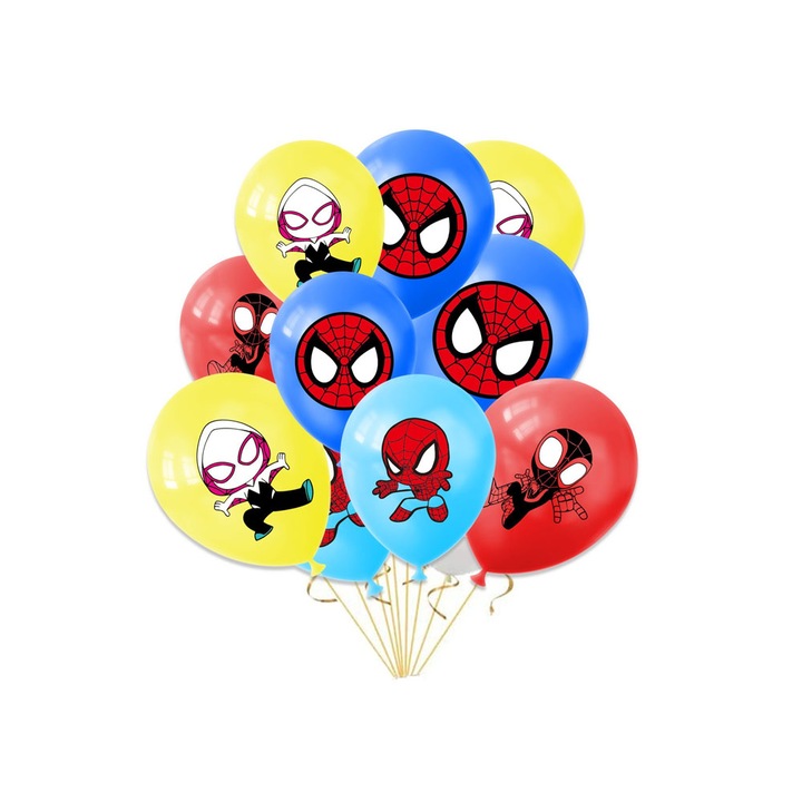 Lufi, 12 hüvelykes, gyermekparti dekoráció, 12 darabos készlet, többszínű