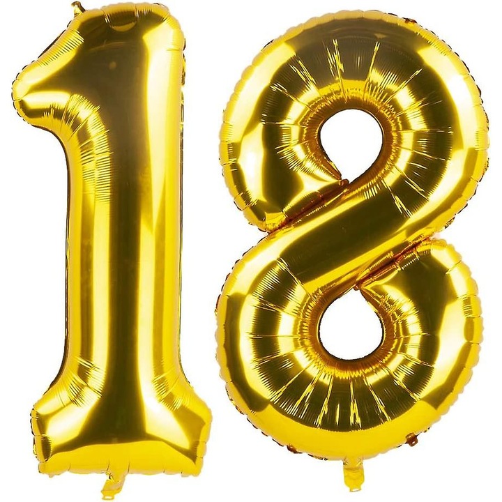 Arany Mylar lufik 40 hüvelykes, Jumbo lufi szett partikhoz, 18 szám, biológiailag lebomló