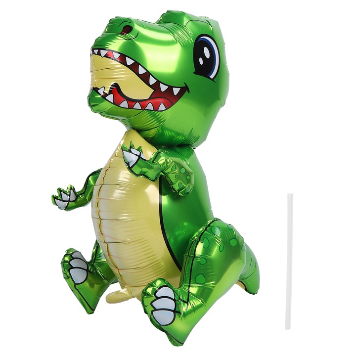 Önmagát felfújó dinoszaurusz lufi szett, 80cm, többszínű, gyerekzsúrokra
