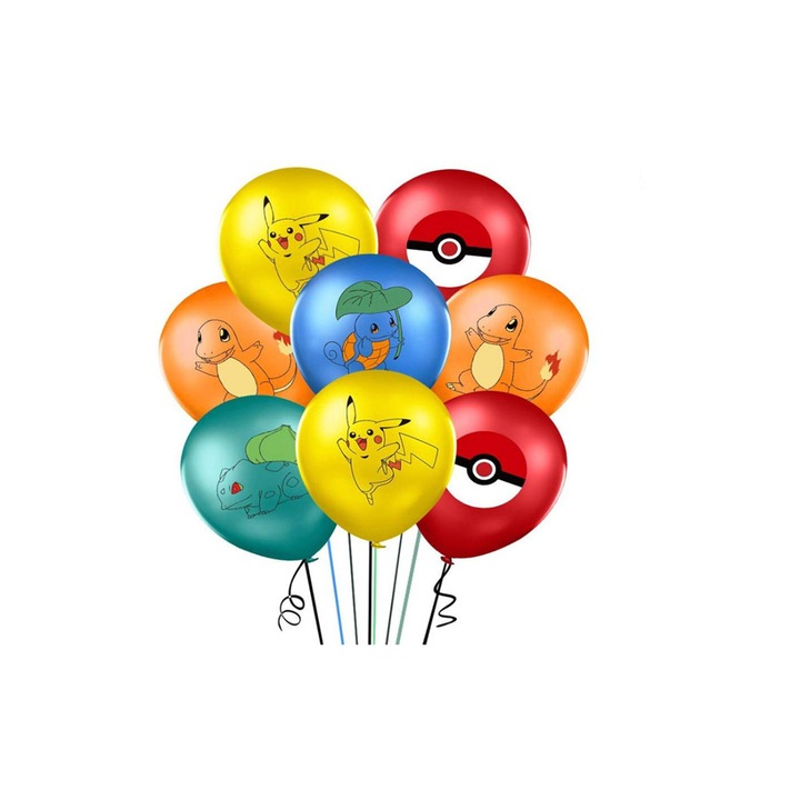 Lufi latex 12 hüvelykes, gyermekparti dekoráció, 10 darabos készlet, többszínű