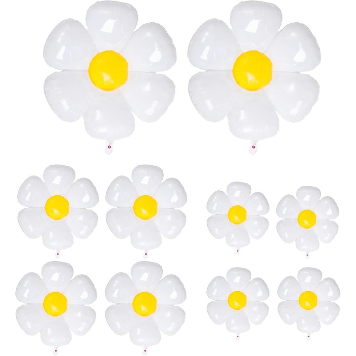 Daisy lufi szett, 2 nagy, 4 közepes, 4 kicsi, fehér, 43.3x27.9x19.6in