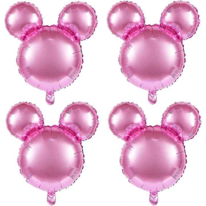 4 db Jumbo Egérfej Lufi Szett, 63x69cm, Születésnapi Partyra