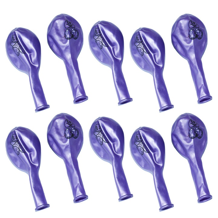 10 darabos latex lufi szett, lila és piros, 12 hüvelykes, leánybúcsú dekoráció