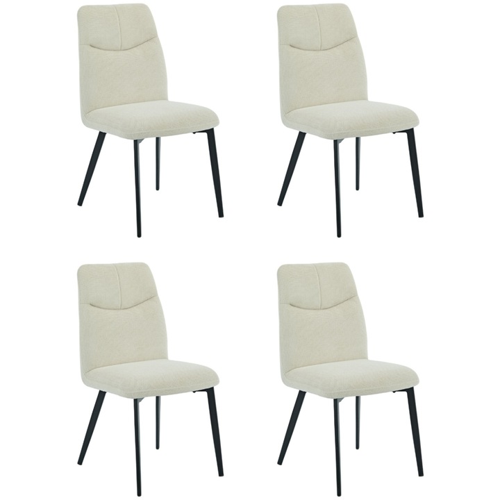4 db étkezőszék, Olsen, Szövet, Bézs, 46x59x90 h cm