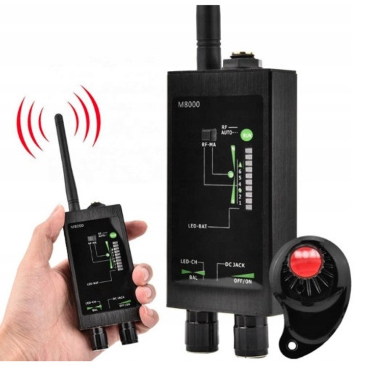 Детектор за шпионаж M8000, Spreest, 1MHz-12000MHz, компактен, 125x53x22mm, пълен комплект