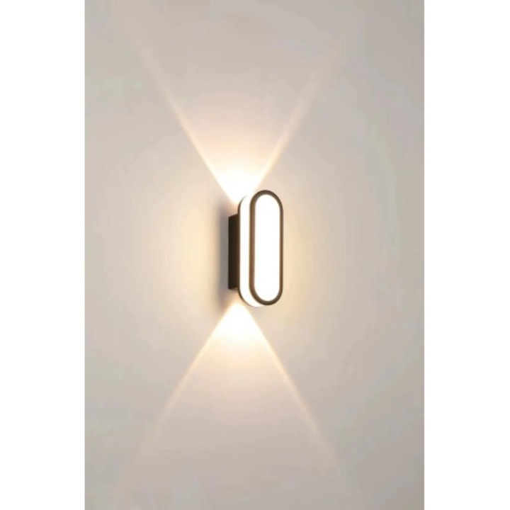 Aplica LED Zone LZ0241-300 10W Alb Cald IP65 Negru 300x64x78mm