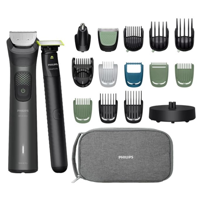 Aparat de tuns multifuncțional Philips Series 9000 MG9556/15, 19 în 1, acumulator, autonomie 120 min, negru