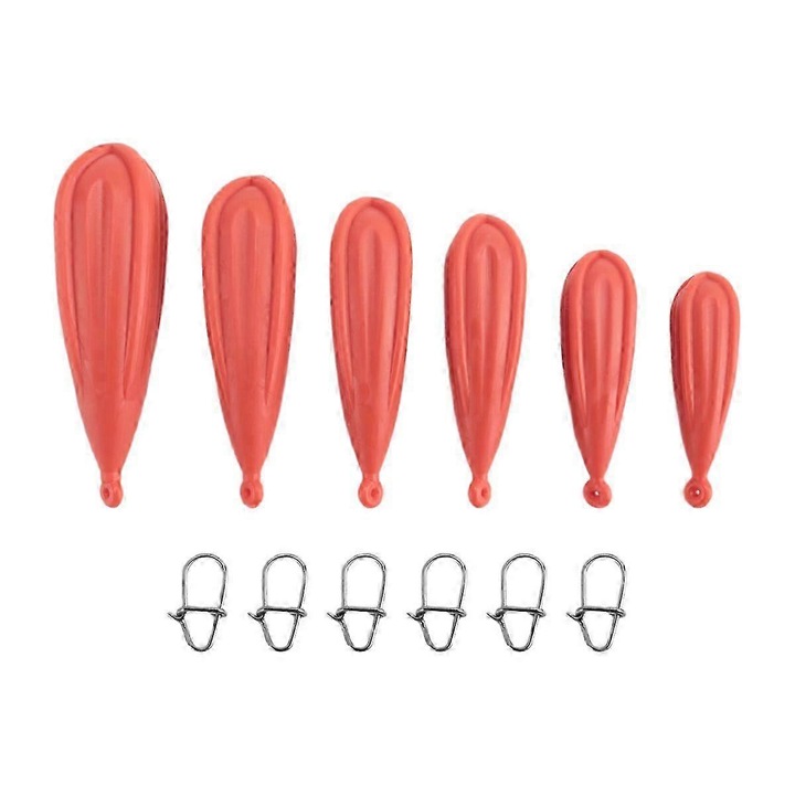 Set 6 accesorii pescuit, momeala cauciuc, portocaliu, 5-20g