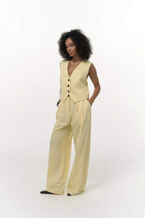 Pantaloni dama HiCCUP Kaylee Palazzo, Galben chihlimbar