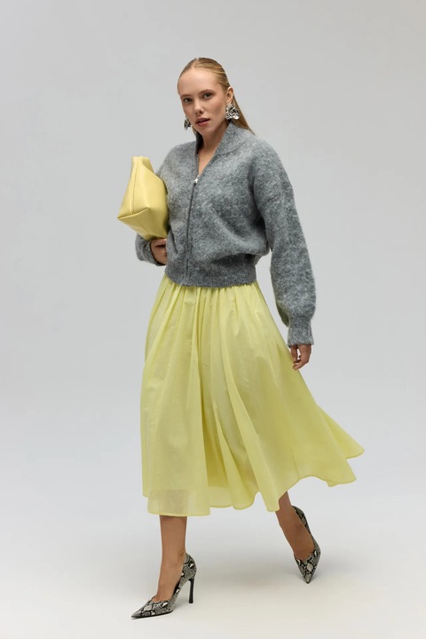 Fusta HiCCUP, Fusta plisata Amaya, Galben chihlimbar, textil