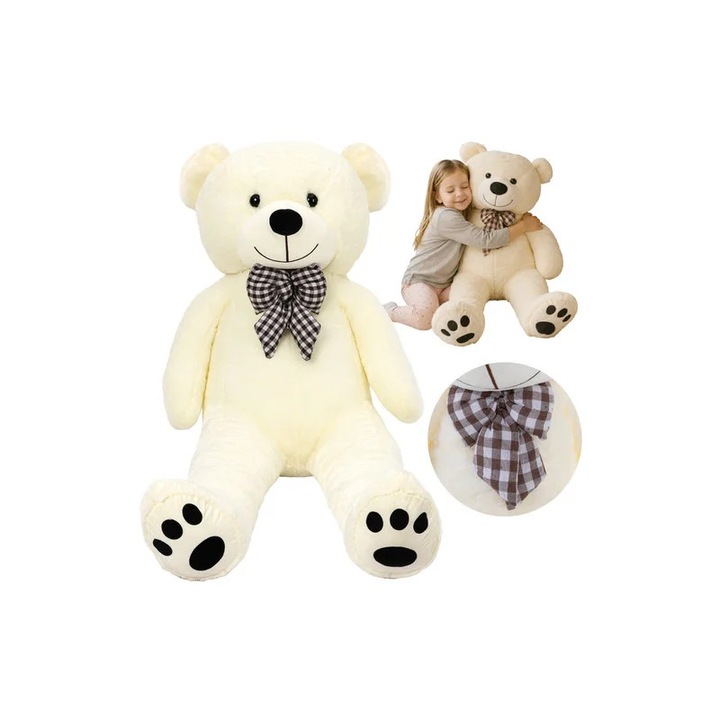 Jucarie de plus copii, ursulet inaltime 140 cm, funda decorativa, crem