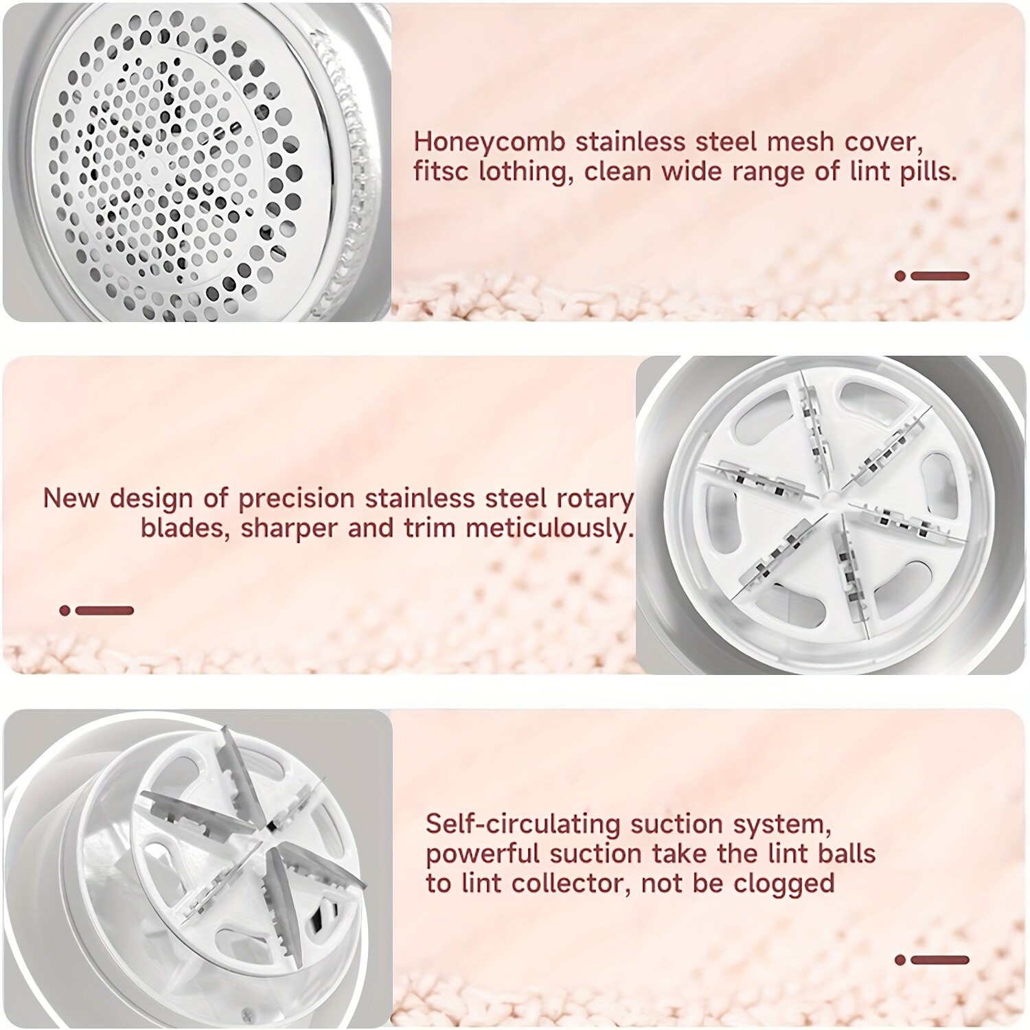 Aspirator portabil pentru scame, dispozitiv de indepartare a parului, functionare manuala/USB, plastic, pentru imbracaminte, covoare, mobilier
