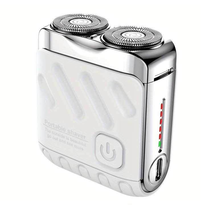 Aparat de ras electric WITZIO, cu acumulator litiu, portabil, alb, cu perie de gat