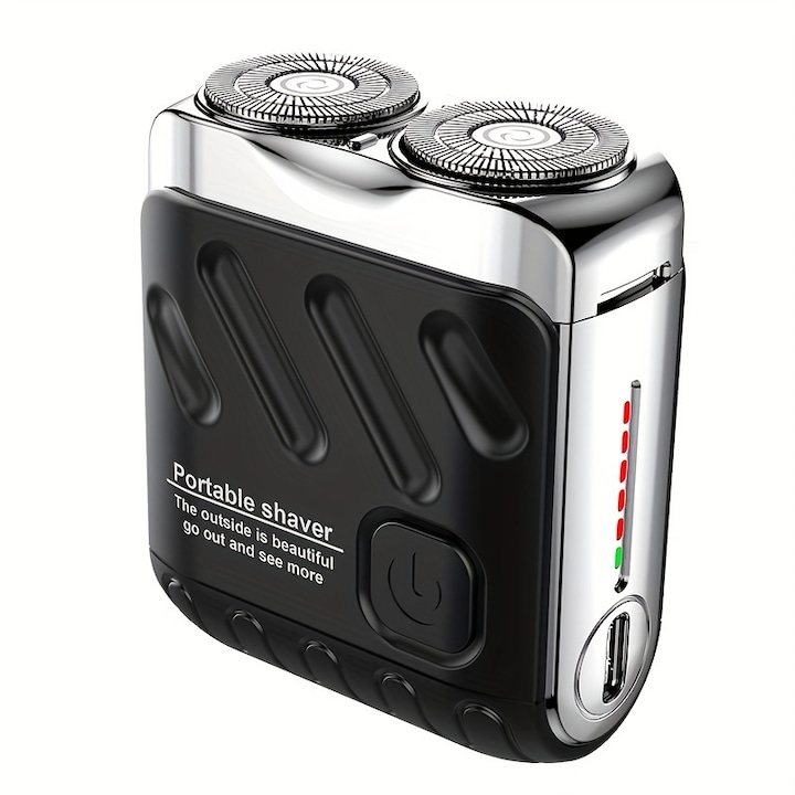 Aparat de ras electric WITZIO, cu acumulator litiu, negru, compact, cu perie de gat inclusa