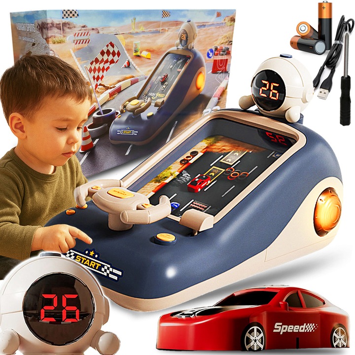 Interaktív vezetési szimulátor, hang- és fényeffektusok, többszínű, 38x25x23cm