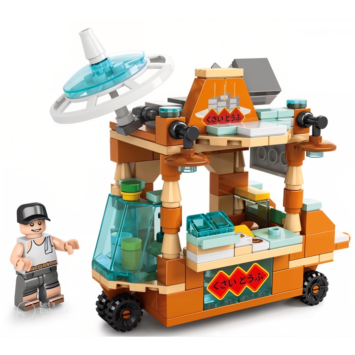 Set de constructie Santier, micro caramizi, creativitate, detalii, multicolor