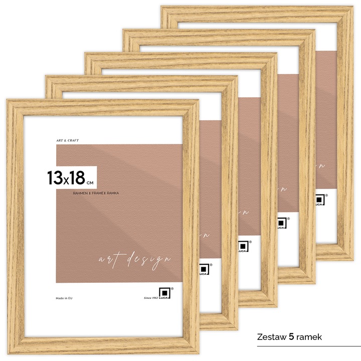 Set 5 rame foto LUCA, 13x18 cm, MDF, maro