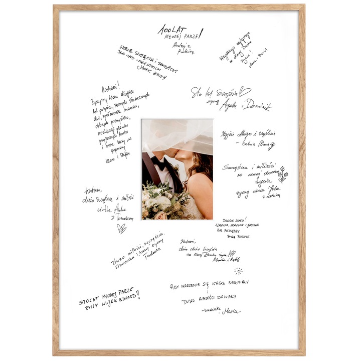 Rama foto clasica, LUCA, 50x70 cm, culoare stejar, cu passe-partout