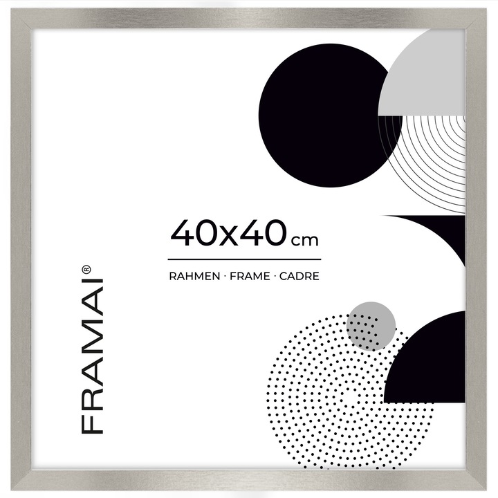 Rama foto HEN S, 40x40 cm, argintie, EKO MDF, 20 mm