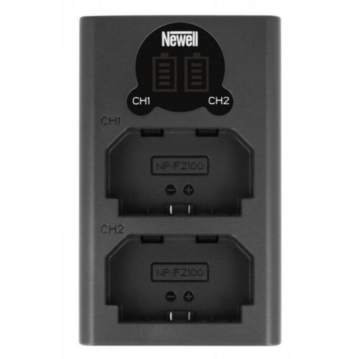Зарядно устройство, Newell, с 2 батерии, черно
