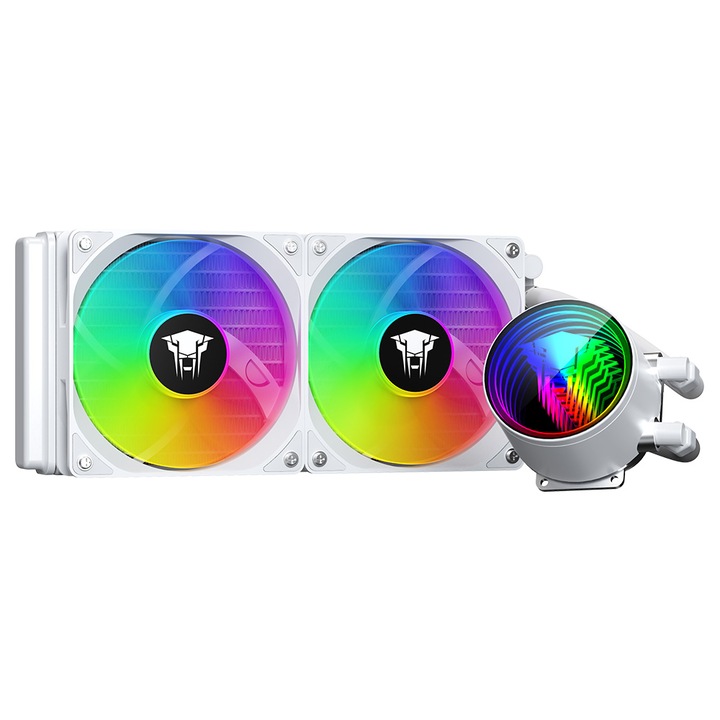 Jungle Leopard TK1 ARGB processzorhűtő, folyadékhűtés 240mm, fehér, 76x82x50mm