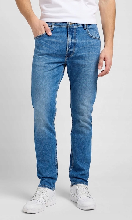 Blugi pentru barbati Lee Rider, bumbac/elastan, slim, albastru