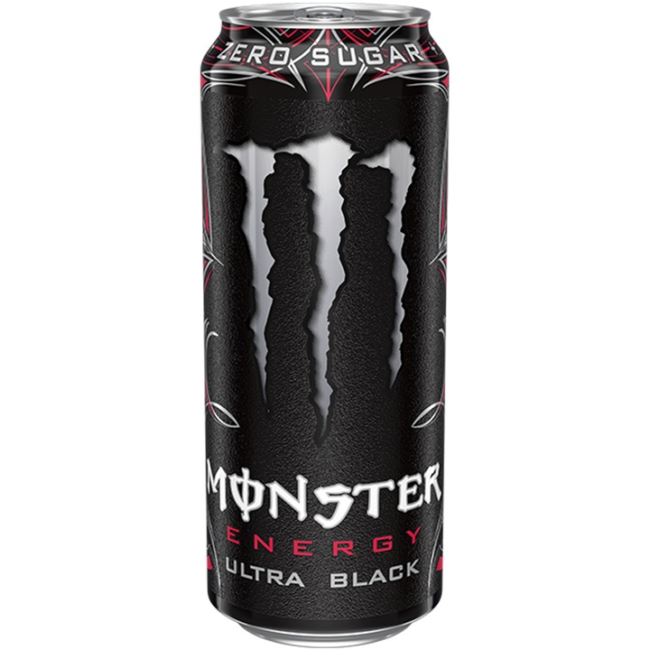 Băutură energizantă Monster Energy Ultra Black, 0.5 l, aromă de cireșe negre, doza