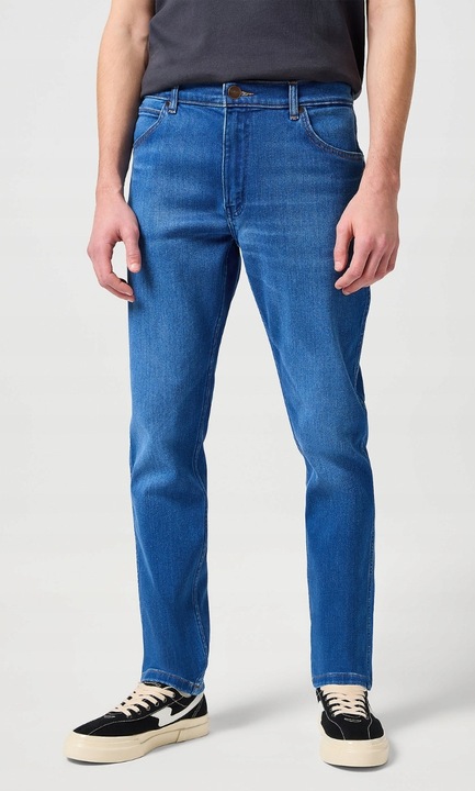 Blugi barbatesti Wrangler River FREE TO STRETCH, bumbac/elastan, albastru