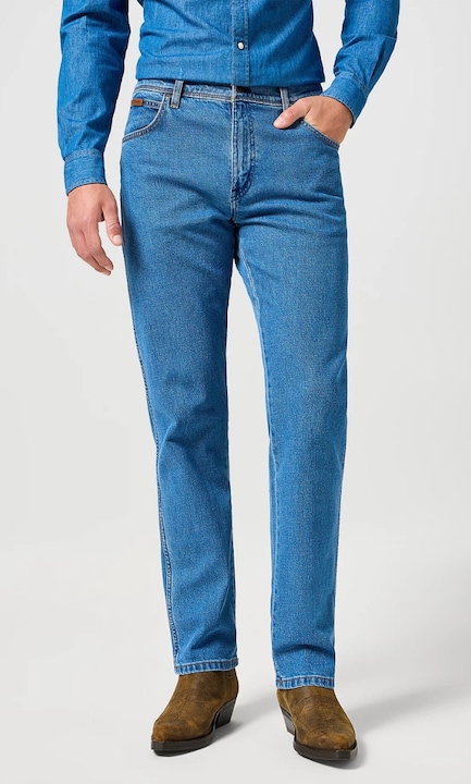 Blugi barbatesti Wrangler Texas DesertMirage, bumbac/elastan, albastru