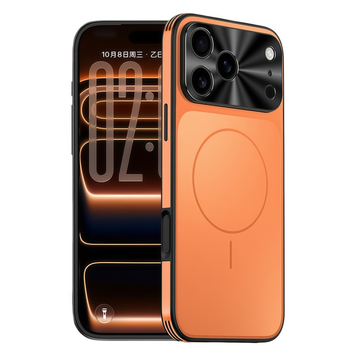 Husa Premium OIMG® pentru Apple iPhone 17 Pro Max, Textura Mata Anti-amprente, Design Ultra-Slim Business, Protectie Camera, Portocaliu