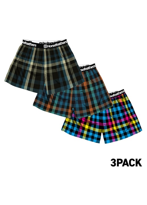 Set 3 boxeri barbati Horsefeathers AM283E, multicolor, bumbac