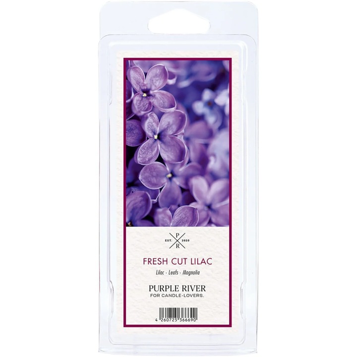 Ароматна свещ Fresh Cut Lilac, Purple River, цветя от люляк и магнолия, 150гр