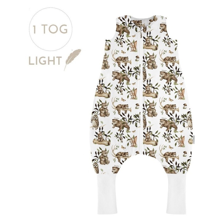 Sac de dormit cu picioare, bumbac 1 Tog, Happy Bear, XS, 6 - 12 luni